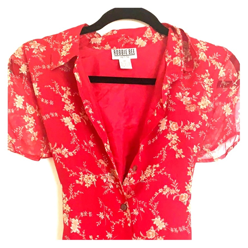 Bobbie Bee Red 100% Silk Dress